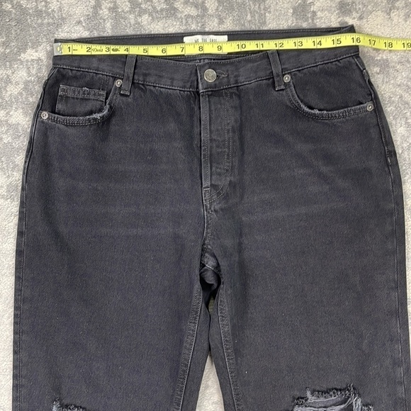 Free People Maggie Mid Rise Straight Jeans Cropped Distressed Ripped Sz 29 - Picture 6 of 12